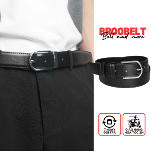Thắt lưng da nam cao cấp Broobelt khóa kim bạc đẹp dây nịt lưng nam da pu cao cấp bản 3cm