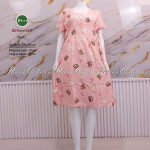 Reens Collection - Daster Putri HAP | Daster Lengan Pendek 3 Kancing Depan Busui Tali Pinggang