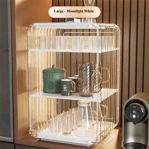NFA Tủ đựng mỹ phẩm có nắp Giá Đựng Cốc Chống Bụi Tiện Dụng Cho Nhà Bếp Giá Đỡ Trưng Bày Thủ Công Bằng Acrylic Trong Suốt