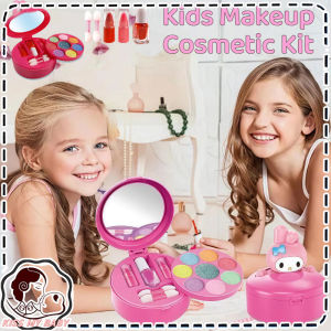 Kids Makeup Cosmetic Kit Girls Washable Non Toxic Play Makeup Pretend Play Toys Makeup Handbag