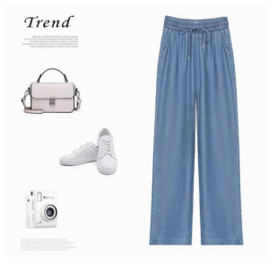 High Waist Plus Size Loose Ice Silk Casual Pants for Spring and Summer Women of All Body Types Breathable Smooth Fit
