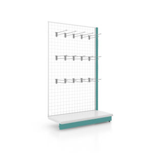 Kefva ชั้นแขวนสินค้า ฮุกแป้น PP 15 ชิ้น ขนาด 30 cm + 1 แผ่นฐาน หลังตาข่าย หน้าเดียว สูง120-150cm ชั้นวางสินค้า รุ่น Laser Diamond แผ่นฐานรับนน.40kg/ชั้น