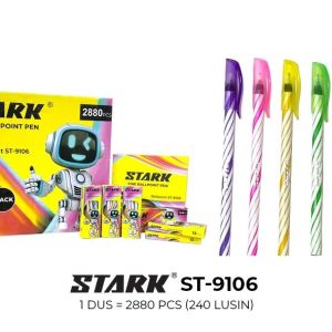 Pulpen Stark ST9106 Ballpoint Bolpen Motif Lilin Ulir Isi 12 Pcs