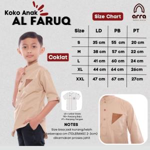 Arra Al Faruq Baju Koko Pria Lengan 3/4 Dewasa dan Anak Bahan Toyobo Size S M L XL XXL 3XL 4XL Warna Hitam  Navy  Putih  Maroon  Cream  Abu Abu