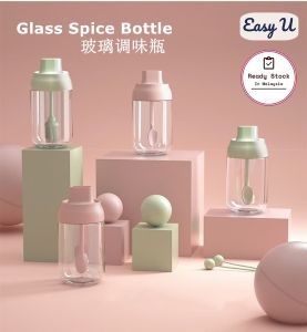 Moisture-proof Lid Spoon Seasoning Condiment Bottle Salt Sugar Jar Honey Container