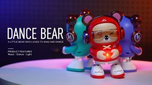 Electric Dance Bear Toy Crawling Music Toy Dancing Robot Toy Baby Head Up Training