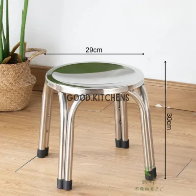 G189 KURSI BANGKU BULAT STAINLESS STEEL TEMPAT DUDUK KURSI SANTAI