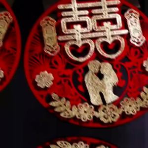 【Ready Stock】Wedding Room Decoration Scene Decoration Set Wedding Bedroom Bedhead Joy Drawing Flower for Men and Women Living Room Background Wall婚房装饰场景布置套装 结婚卧室床头喜字拉花 男方女方客厅背景墙