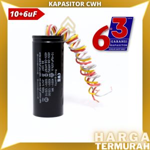 CAPASITOR | KAPASITOR MESIN CUCI 2 TABUNG 6+10uf CAPASITOR DINAMO ALCO 6+10 / 6 + 10 UNICON | ASWIN