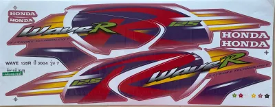 (เคลือบเงาแท้) สติกเกอร์ สติ๊กเกอร์ Wave 125R เวฟ 125R หัวแหลม ปี 2004 รุ่น 7