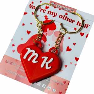Personalized Keychain 3d Printed Heart Magnetic for couples