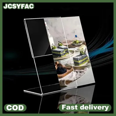 JCSYFAC Trong suốt Acrylic hình ảnh khung hiển thị đứng bàn hiển thị thẻ đứng giá tag Clip chủ thẻ dấu hiệu đứng