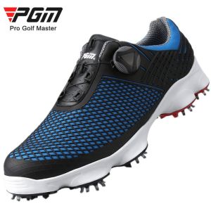 PGM Mens Golf shoes for men and males for sports sneakers for Golf sports | Wide version soles Removable and replaceable shoes spikes | Rotating button shoelace Non-slip Not easy to deform soft very comfortable and breathable