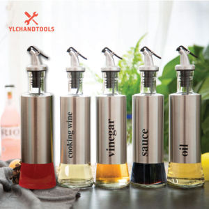 [READY STOCK]Stainless Steel Cooking Oil Bottle Vinegar Dispenser Sauce Cook Wine Bottle Kitchen Cooking Container 300ML