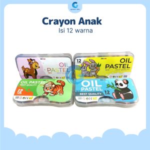 Crayon Warna Anak Sekolah Isi 12 Pcs