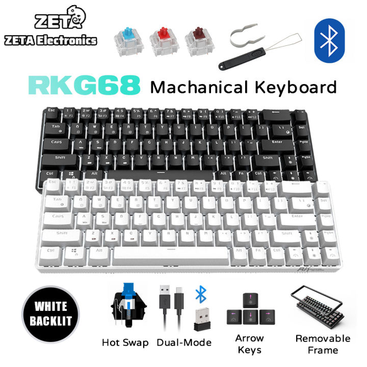 [Original + Ready Stock] RKG68 DK68 Bluetooth Mechanical Keyboard ...