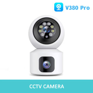 Camera Cctv V380 Dual lens  Fokus & Putar Full hd 1080  8mp cctv v380 pro jarak jauh ip smart camera