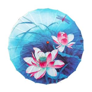 THANKSKY วินเทจ ร่มกระดาษทาน้ำมัน ที่แขวนตกแต่ง งานทำมือ ร่มสำหรับเต้น แข็งแรงทนทาน มีลวดลาย ร่มติดไม้ การเต้นรำคลาสสิก