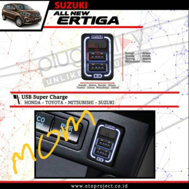 Otoproject Usb obd fast charging socket All New Ertiga 2018-2020 ...