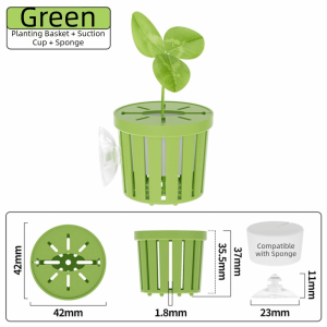 OUTOPEAN Glass Pot Fish Tank Hydroponic Planting Basket Water Plant Stand Planted Tank Aquarium Planter Cups  Suction Cup Hanging Aquarium Plant Holder for Fish Tank