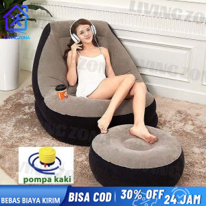 Sofa Santai Angin Sofa Minimalis Dengan Sandaran Kaki Sofa Tiup Free Pompa
