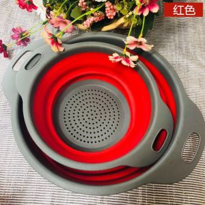 Keranjang saringan lipat diameter 24 CM untuk mencuci sayuran buah dll