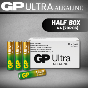 Bateri GP Ultra Alkaline AA & AAA | GP Alkaline Battery [1Box-40Pcs] - Long Lasting & Leak Resistant