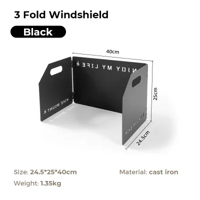 Outdoor 3 or 4 Fold Camping Windshield Stove Wind Sheild Foldable Portable Camping Cooking Cartridge Stove Windshield