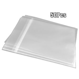 50Pcs 12" Clear LP Vinyl Record Outer Sleeves Self-adhesive OPP Vinyl Record Protective Sleeve Bag