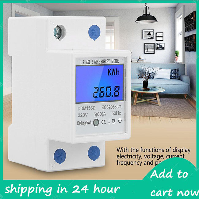 Medidor Digital Kwh 5-80a Ddm15sd Con Luz Led | Meses Sin Inter&eacute;s