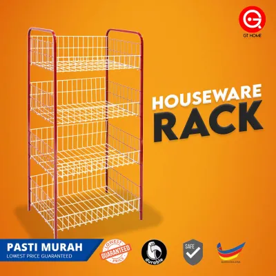 4 Tier Steel Rak Baju /Multipurpose Rack / Rak Pinggan / Rak Buku / Rack Serbaguna / Rack Besi