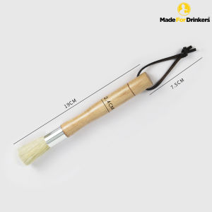 Professional Coffee Brush Solid Beech wood and Walnut Wood handle Natural Bristle Coffee Grinder Brush Beech Handle Espresso Brush with Lanyard for Barista Coffee Cleaning Tool Barista Grade Made For Drinkers
