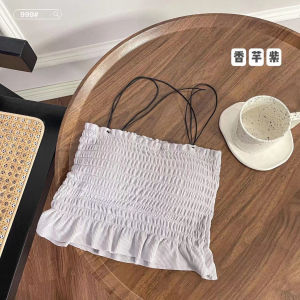 Tanktop With Cup Bra Style Korean Bahan Katun Tali Silang