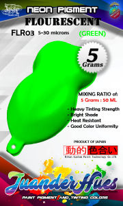 Juanderhues Fluorescent Green Pigment Powder for Clearcoat or Binder Application FLR03 Neon