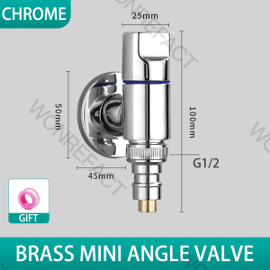 Universal Bathroom Washing Machine Faucet Mini Brass Angle Valve Bidet Dual-purpose Valve Dual-control Dual-cooking Faucet Quick Installation