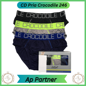 3 Pcs Celana Dalam Pria Dewasa Bahan Katun Premium Merk Crocodile 246 | Celana Dalam Laki Laki Adem