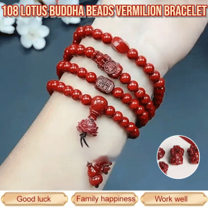 【Kaiguang Transfer】108 Lotus Buddha Beads Vermilion Bracelet The Year Of Life Jewelry Pixiu Lucky Bracelet 2024本命年朱砂手链转运珠手串