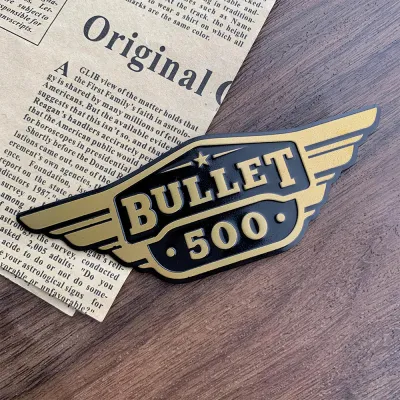 สติกเกอร์ติดมอเตอร์ไซค์ Royal Enfield Bullet 500 Retro รถจักรรูปลอกอะลูมิเนียมโลโก้โลหะ Refitted ถังน้ำมันสติกเกอร์โลโก้วงกลมเหมาะสำหรับ Kawasaki Suzuki Benelli Triumphal ตกแต่ง