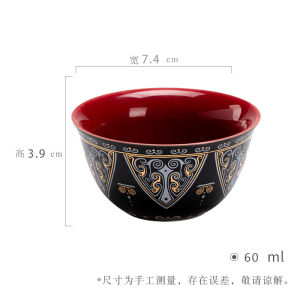 墨己家用陶瓷主人杯功夫茶具喝茶单杯仿漆器金银错内外釉茶杯品杯