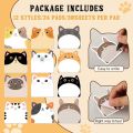 30 Sheet/Pad Cute Animal Cats Sticky Note Paper Reusable Self-ashesive Memo Pad Reminder on Fridges Door Computer Whiteboard for School Students Stationery. 