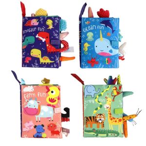 3D Animal Tail Soft Fabric Cloth Book Toy Early Learning Toy Newborn Baby Toddler Kids Buku Mainan English
