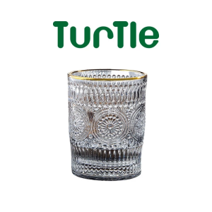 TURTLE Glass Cup  Embossed Drinking Coffee Tea Juice Glass Cup