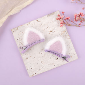 【♡Lovely girls house♡】1 Pair Plush Cat Ears Hairpin Cute Hair Clip for Girls Kids Childrens Sweet Barrettes Fashion Hair Accessories