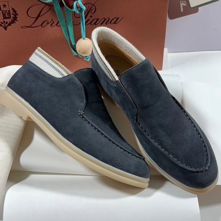 【Ready Stock】High version Loro*piana leather loafers flat casual shoes ...
