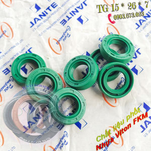 Phốt dầu Janite / SVKS TG 15*26*7 | Phớt Viton FKM SOG TC 15*26*7 bánh bơm piston và bơm cánh gạt | KND Shops