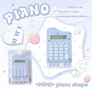 JUSTODO 8 Digits Mini Calculator Pocket Piano Shape Student Calculator Multifunctional Portable Office Calculator Home and School