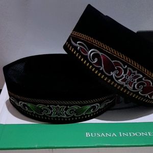 peci songkok bludru bordir motif random