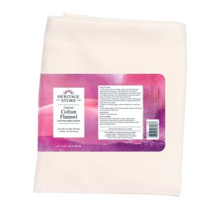 HERITAGE STORE Organic Cotton Flannel - Castor Oil Pack Wrap - Reusable Organic Cotton Flannel Fabric for Castor Oil Packs - Castor Oil Compress for Abdomen and Joints 60-Day Guarantee 13 x 15 in