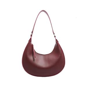Womens Stylish Shoulder Bag Commuting Bag PU Leather Underarm Bag Half Moon Bag Solid Color Armpit Bag Trendy Handbags