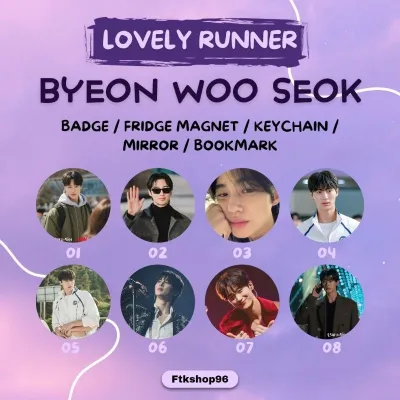 [READYSTOCK] Korean Male Actor Byeon Woo Seok Lovely Runner Hd Round Badge/Bookmark/Keychain/Mirror/Fridge Magnet Button